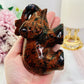 Large Chunky Red Obsidians Carved Elephant 507grams