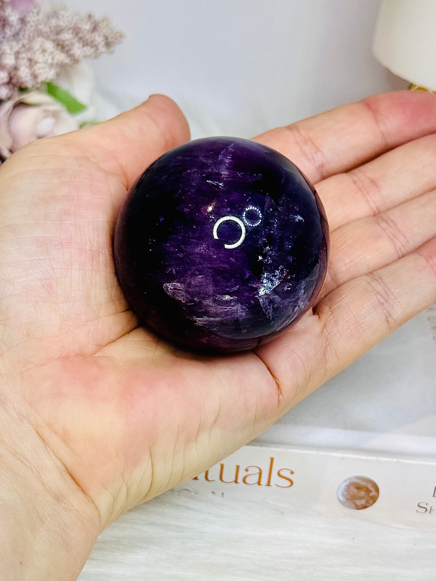 High Grade Purple Fluorite Sphere on Stand 216g