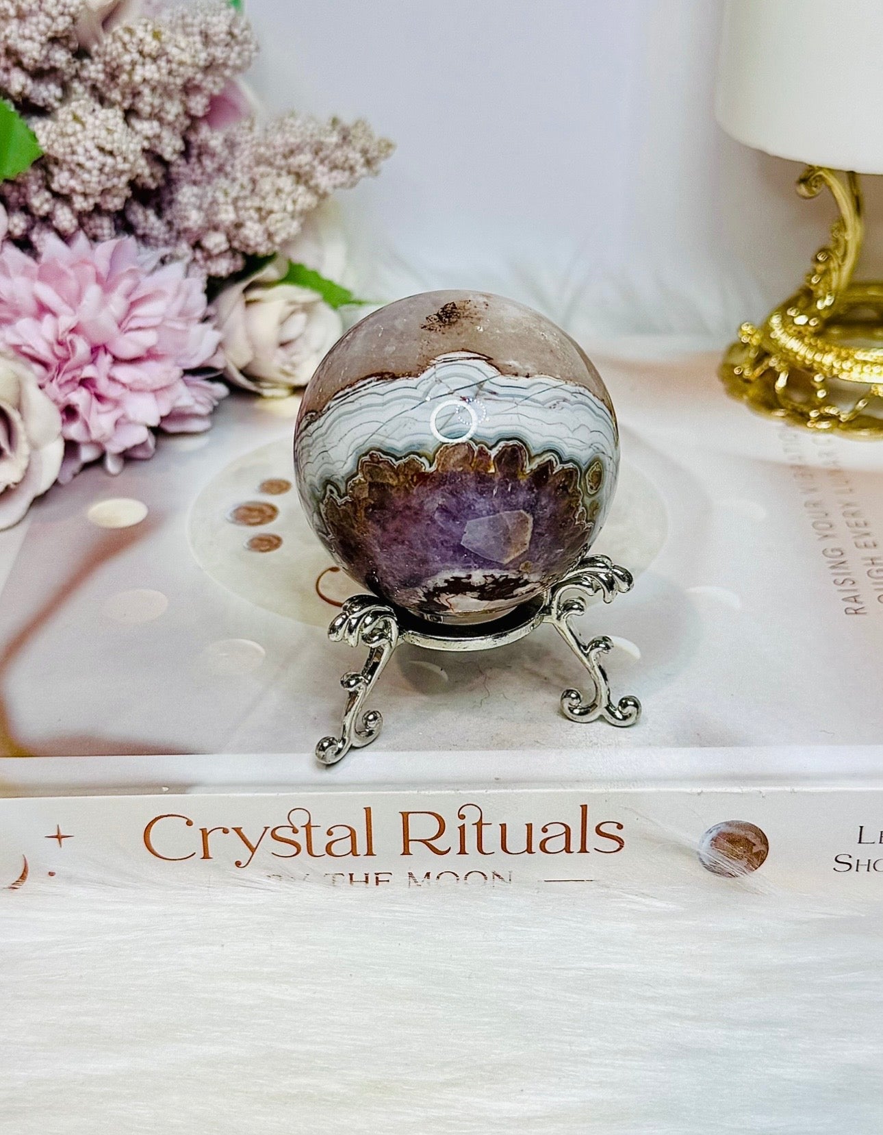 Amethyst X Mexican Crazy Lace Sphere On Stand 191g
