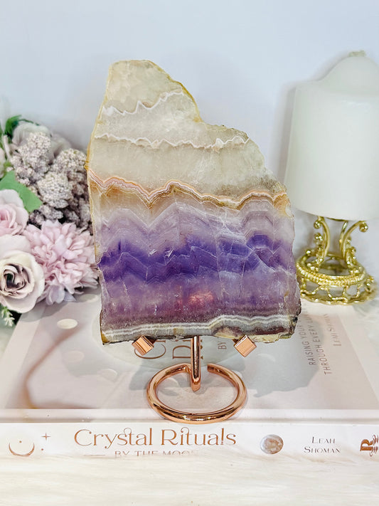 Crazy Lace Amethyst Slab on Stand (slab size 14cm)