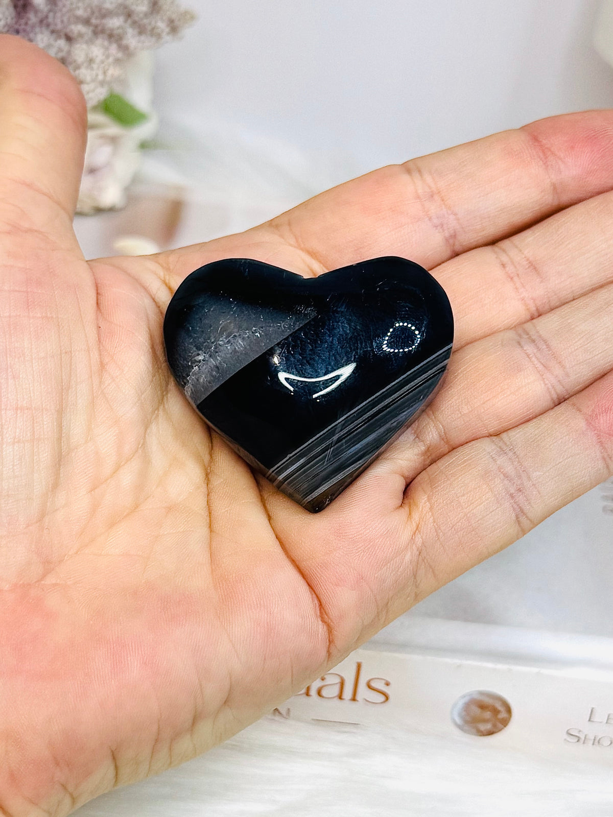 Black Agate Heart