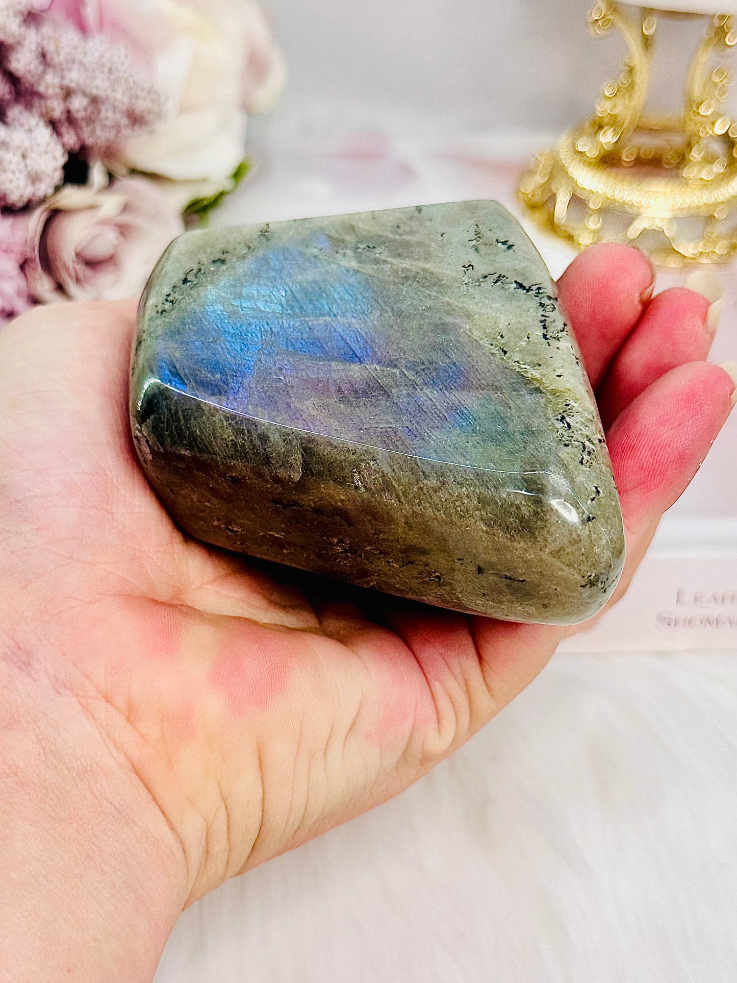 Beautiful Labradorite Polished Freeform 317grams with Blue & Purple Flash