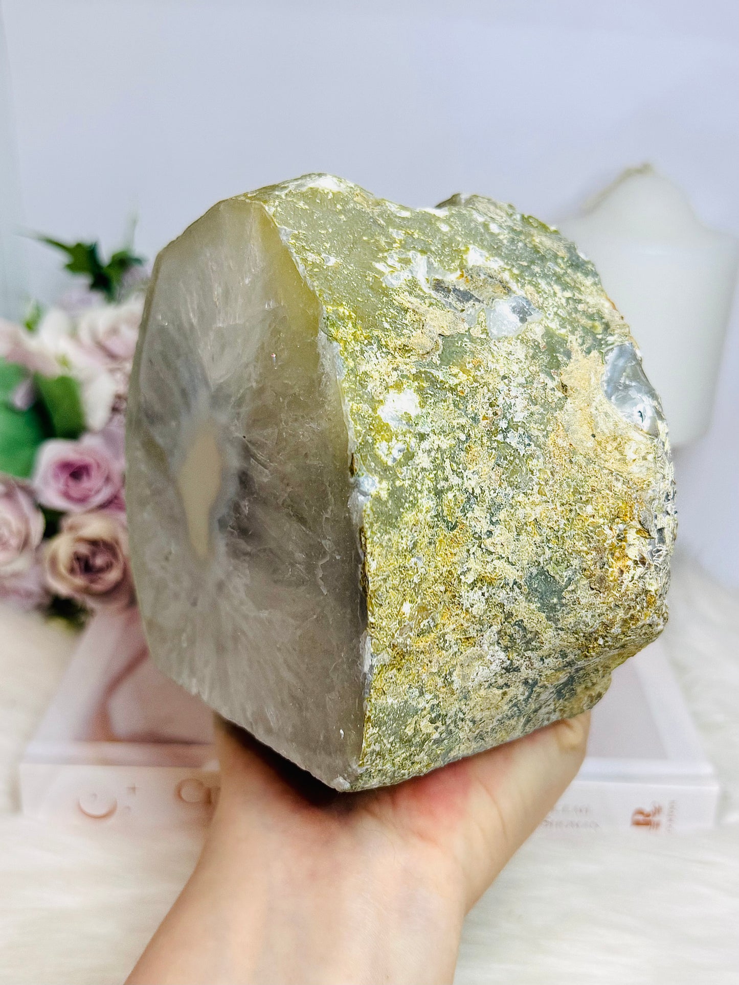 Large Druzy Agate Candle Holder 12cm 1.8KG