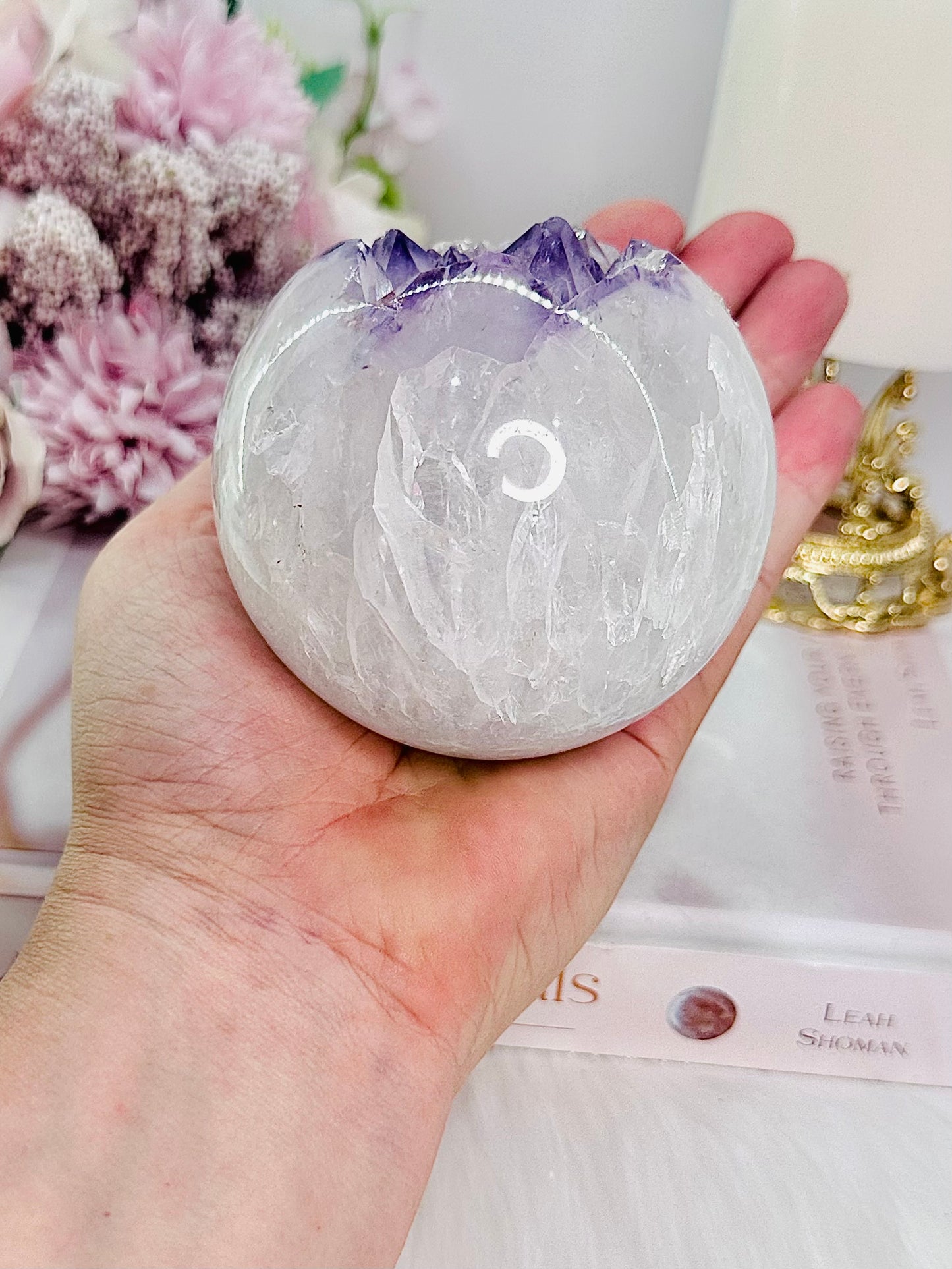 Absolutely Exquisite!!! Large Classy & Fabulous 654gram Druzy Amethyst Quartz Sphere On Stand With Rainbows ~ From Brazil ~ Note: Sphere has been discontinued as there is a slight chip on tip of druzy point