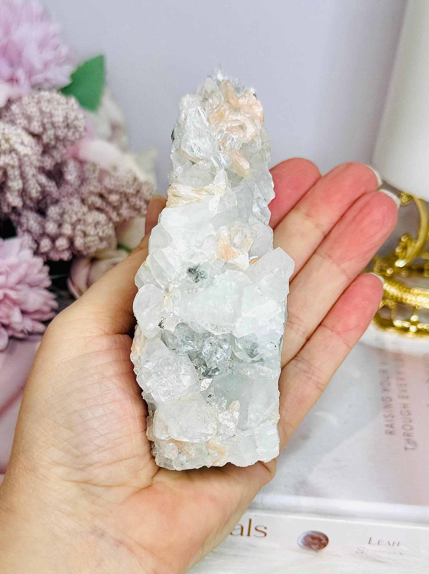 Natural Apophyllite with Stilbite Freeform Specimen 12cm 327g