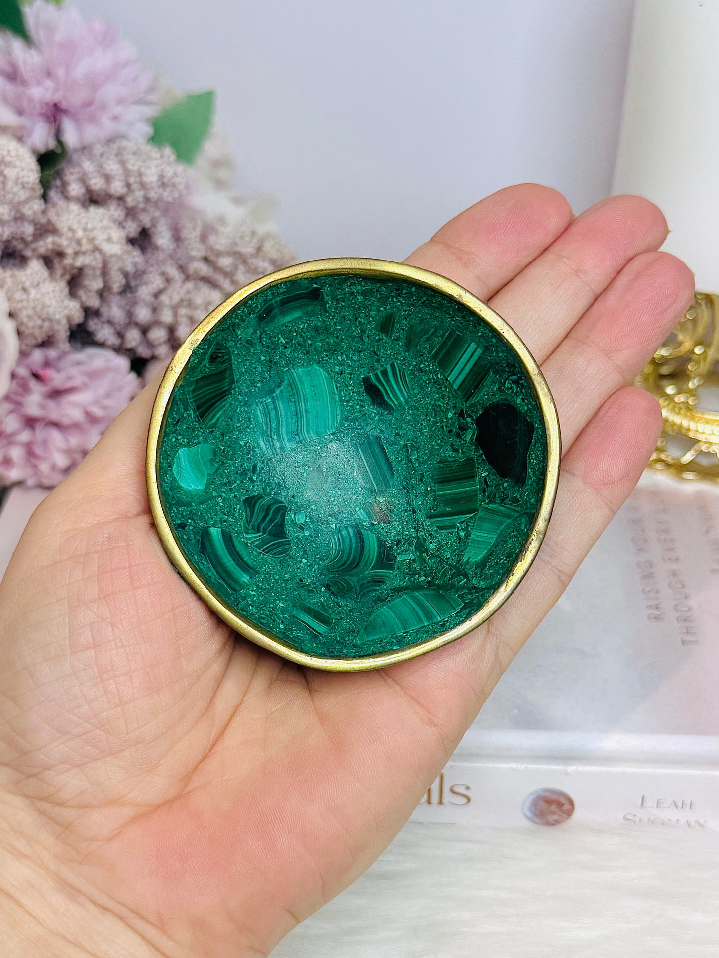 AAA Grade Malachite Carved Bowl 7.5cm