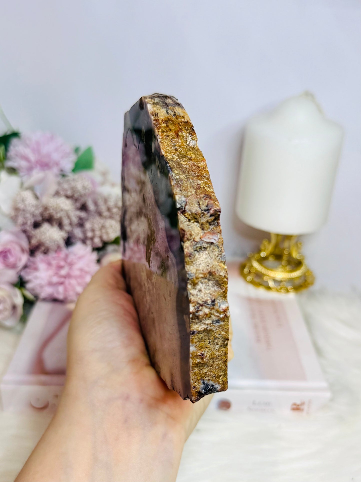 Large Black Cherry Agate Chunky Polished Slab