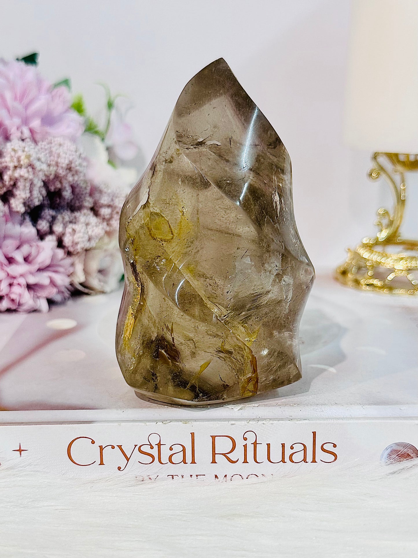 Supports Anxiety & Depression ~ Absolutely Incredible 407gram Smokey Quartz Flame From Brazil