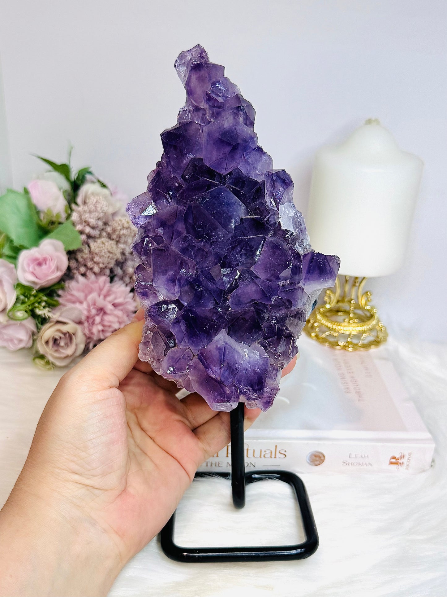 Large High Grade Amethyst Cluster on Stand 25cm 1.59KG