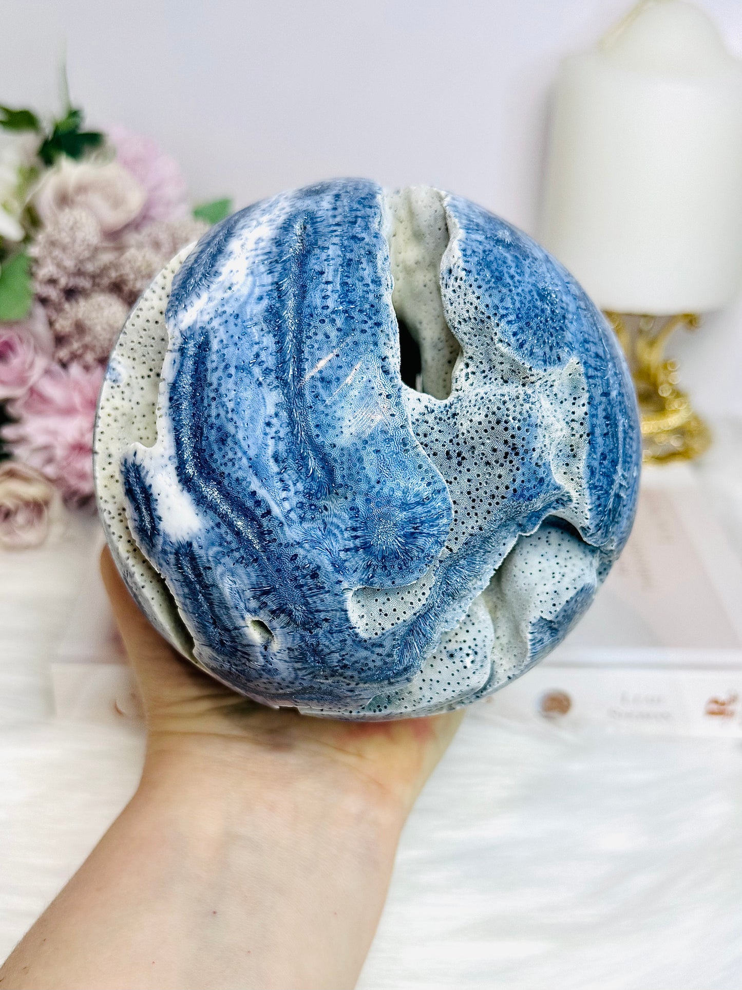 Huge Natural Blue Coral Fossil 1.27KG