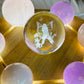 Feminine Energy ~ Large Light Stand 20cm with Glass Fairy Sphere, 3 Amethyst Spheres, Rose Quartz Sphere & 2 Pink Amethyst Spheres