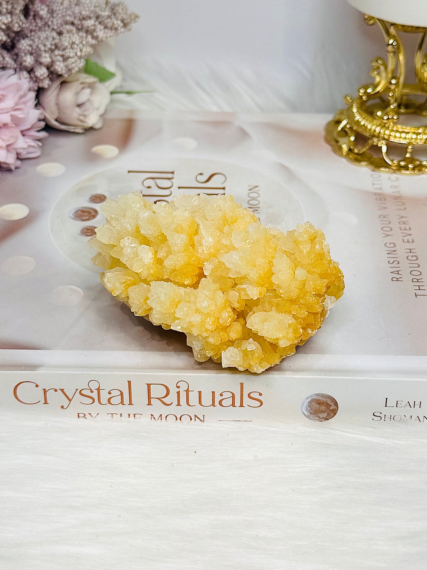 Natural Orange Flower Calcite Specimen 8cm 200g
