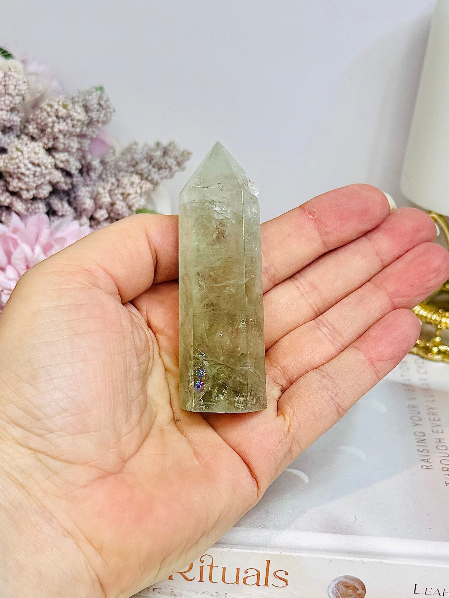Natural Prasiolite | Green Amethyst Tower 7.5cm