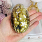 Large Orbicular Ocean Jasper Druzy Egg On Stand 423g