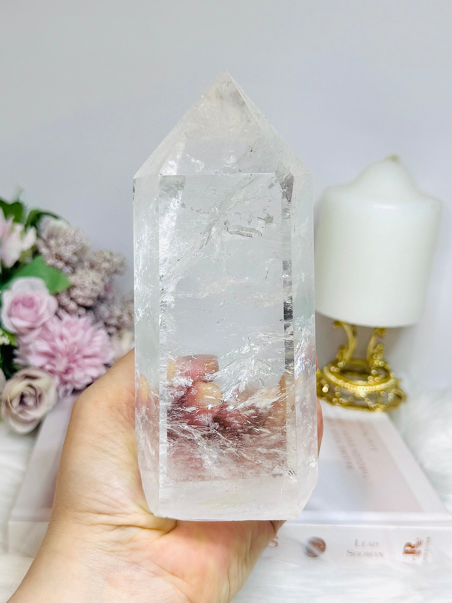 High Grade AAA Clear Quartz Large Chunky Tower From Brazil 15.5cm 956g