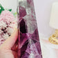 Fabulous Tall 23.5cm 968gram Purple Fluorite Tower with Rainbows