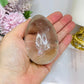 Large Quartz Egg On Stand with Rainbows 280g