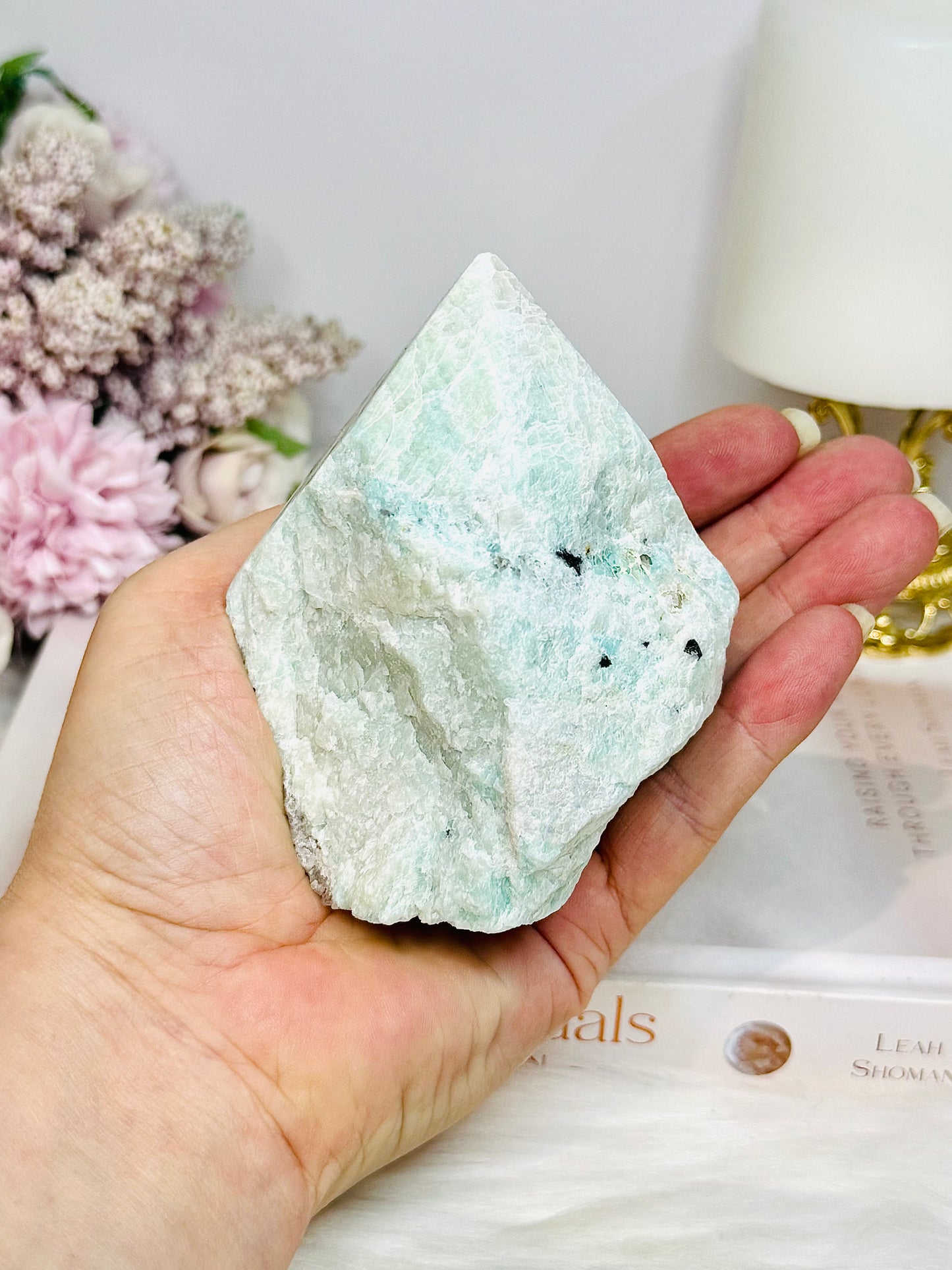 Large Green Amazonite Polished Point 9.5cm
