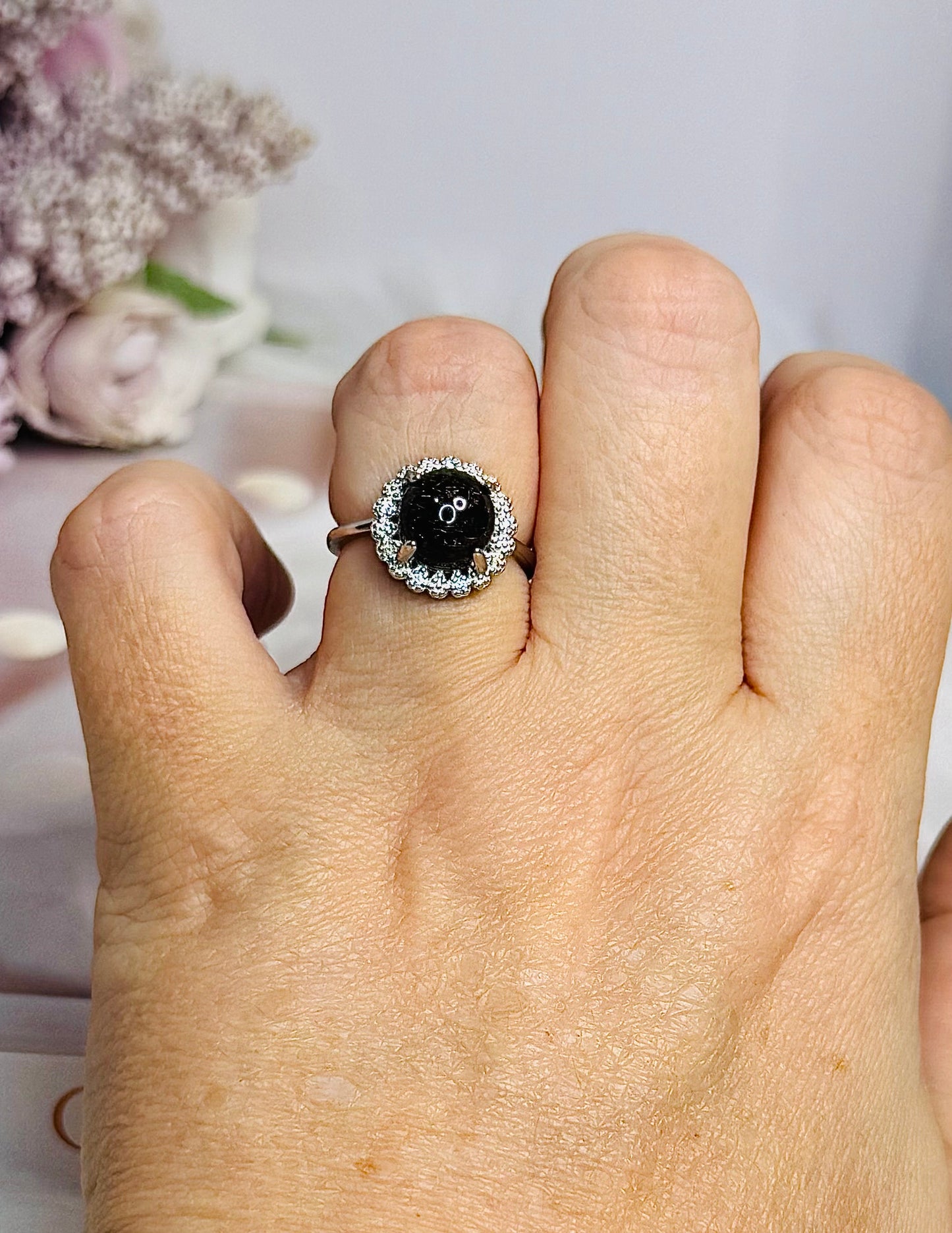 Adjustable Rutile Ring In Gift Bag