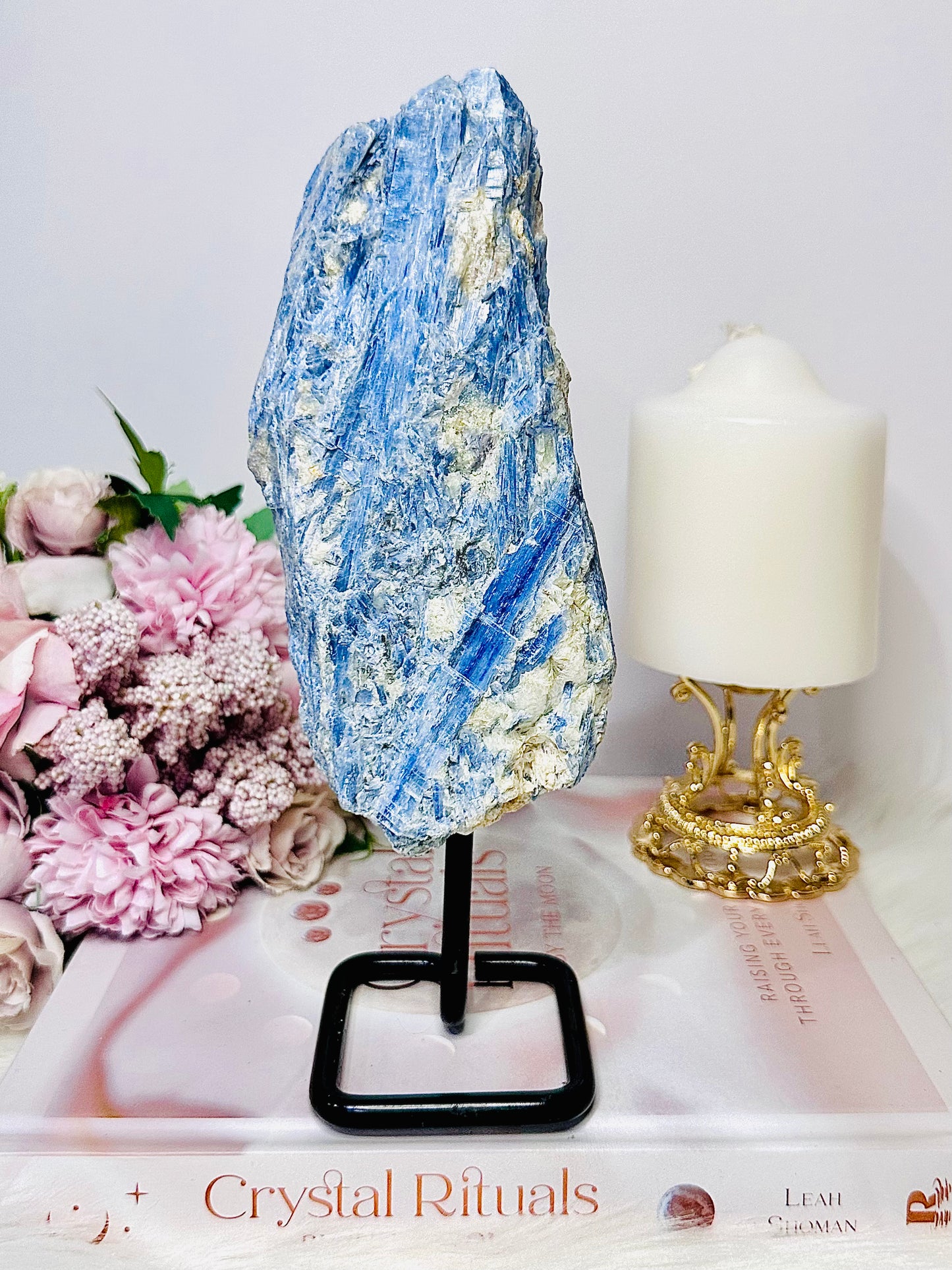 ⚜️ SALE ⚜️ Aligns All Chakras ~ Stunning Large Natural Blue Kyanite Specimen On Stand 22cm 1.13grams