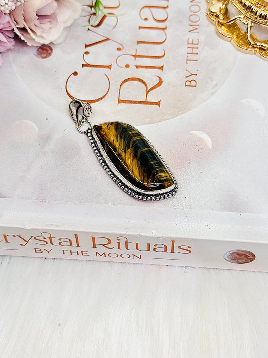 Natural Tigers Eye Pendant In Gift Bag