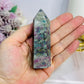Rare Ruby In Blue Apatite Tower (UV Reactive) 9cm