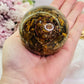 Gorgeous Tigers Eye Filled Orgonite Sphere On Stand