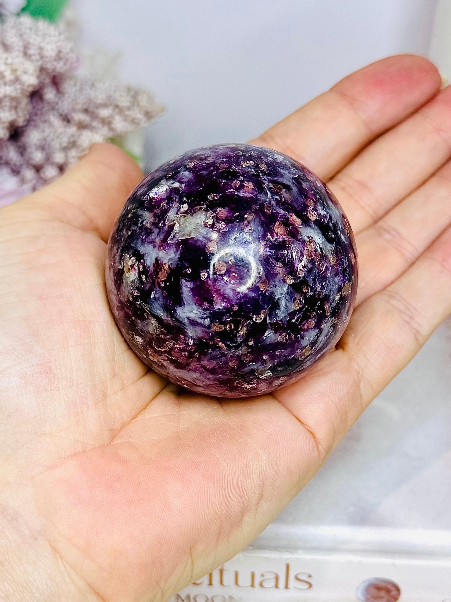 Purple Mica Sphere On Stand 233g