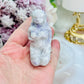 Beautiful Opalized Fluorite Carved Lady with Hand On Heart