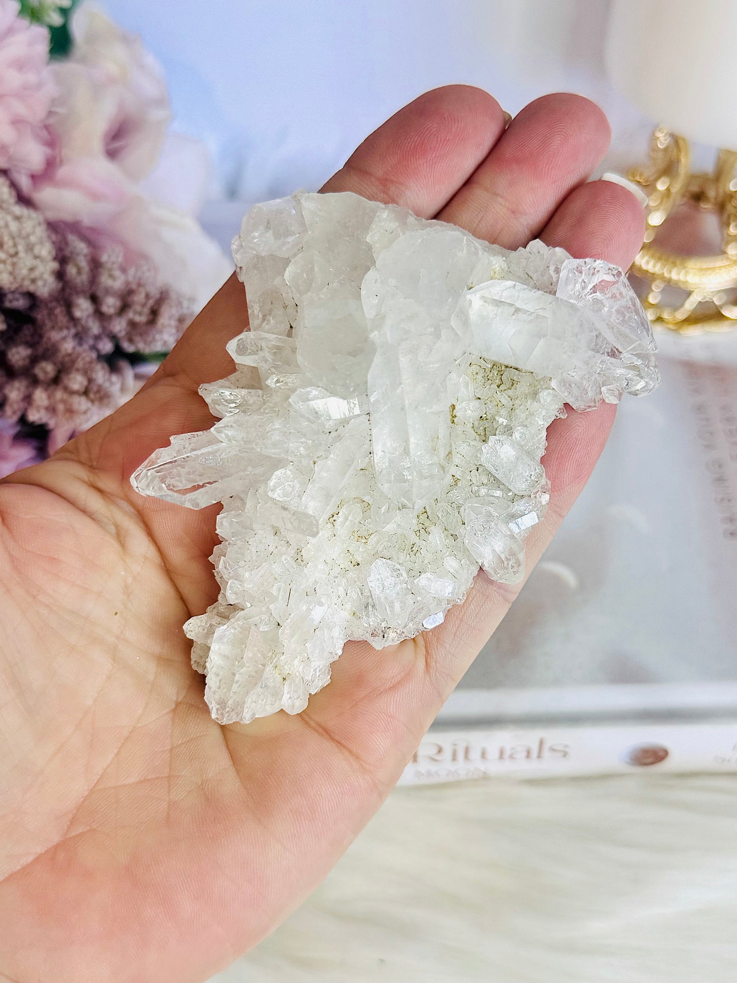 High Grade 9cm Clear Quartz Cluster Specimen From Brazil