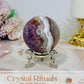 Large Crazy Lace Agate Sphere on Stand 293g