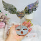 Purple Labradorite Heart with Wings ~ Each piece is full of flash 18cm