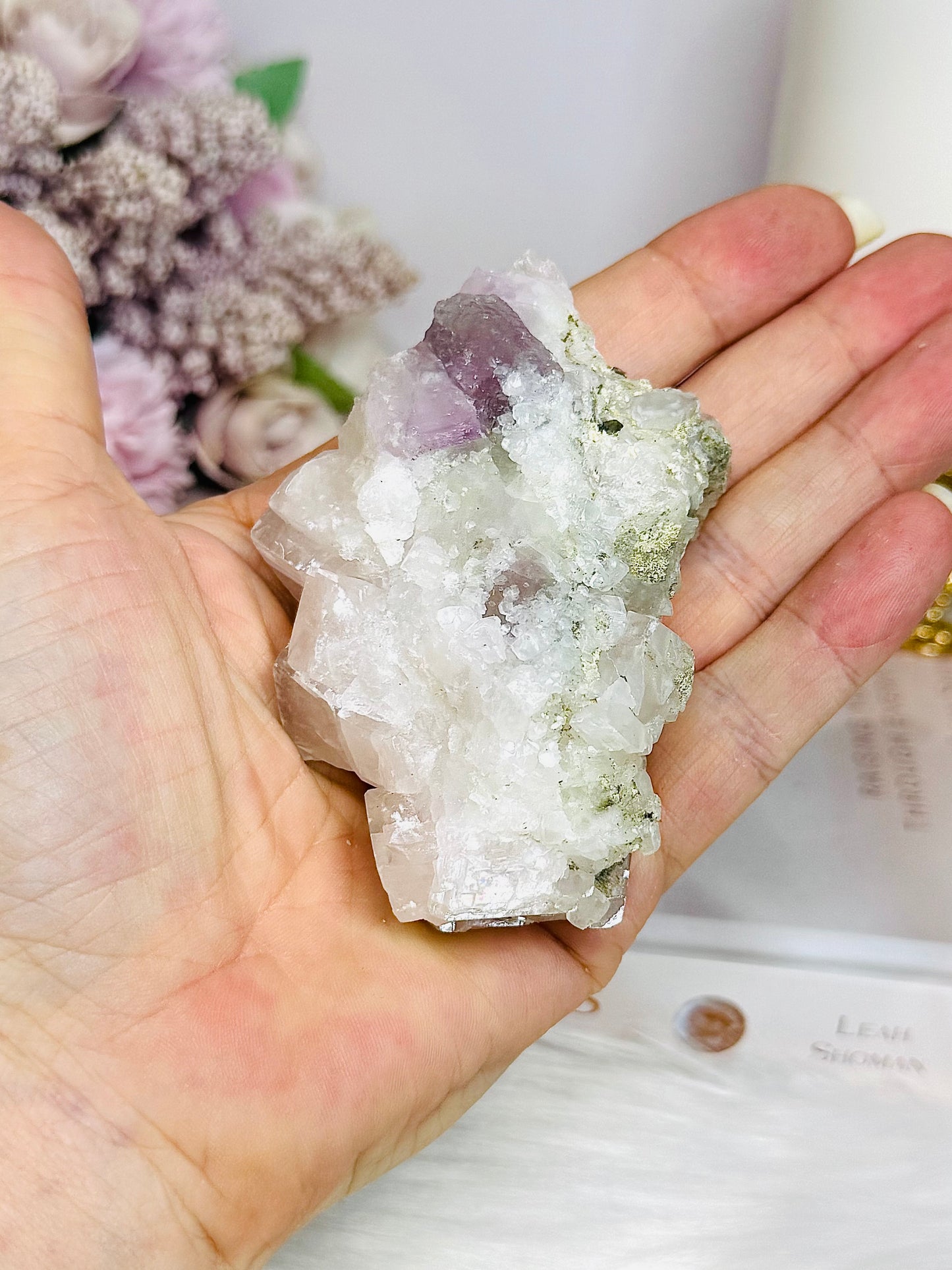 Natural Apophyllite Specimen with Fluorite Inclusion 145g
