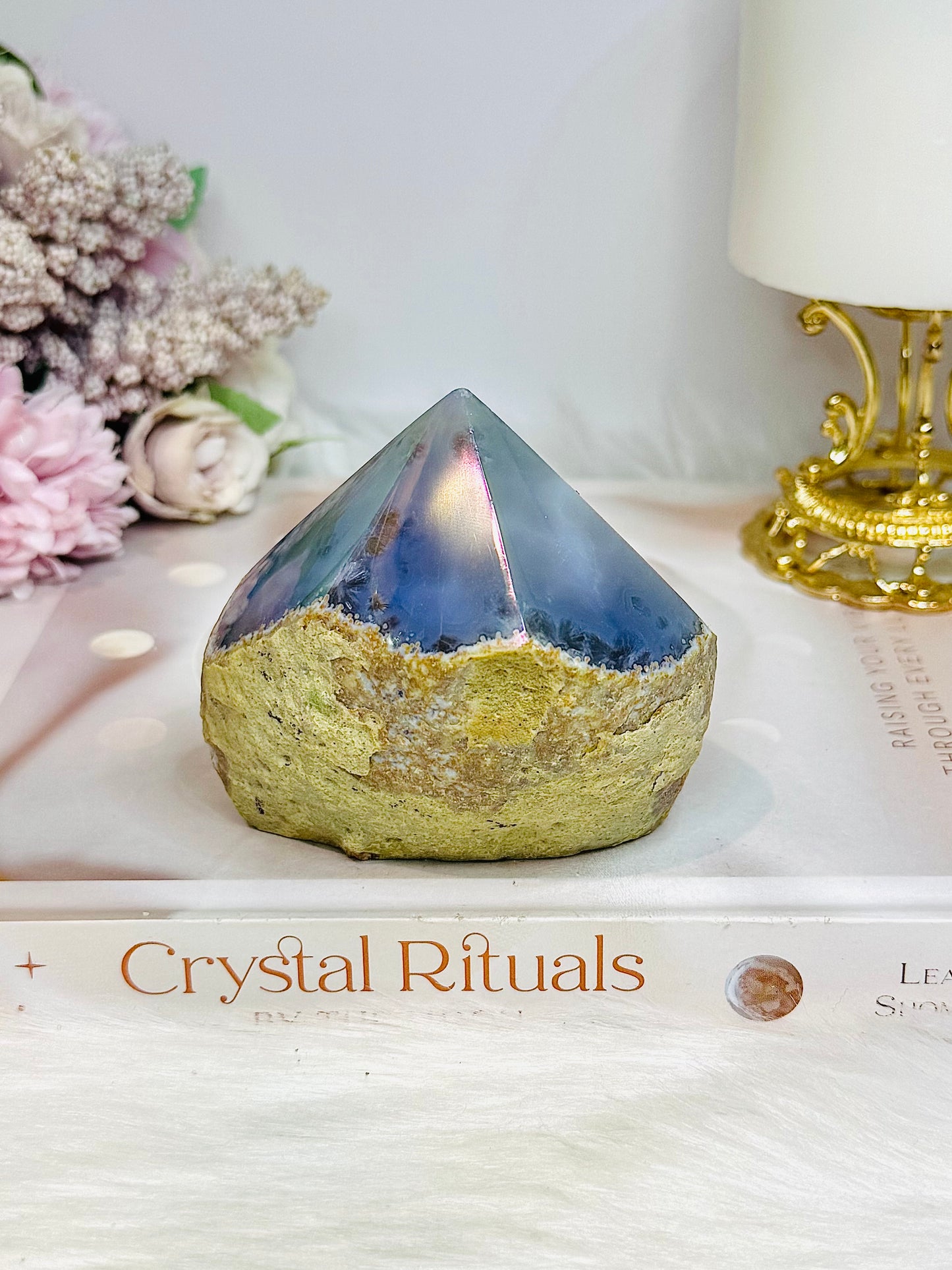 High Grade Angel Aura Agate Polished Top 321g
