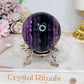 High Grade Purple Fluorite Sphere On Stand 340g