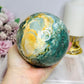 Large Ocean Jasper Sphere On Stand 1.19KG