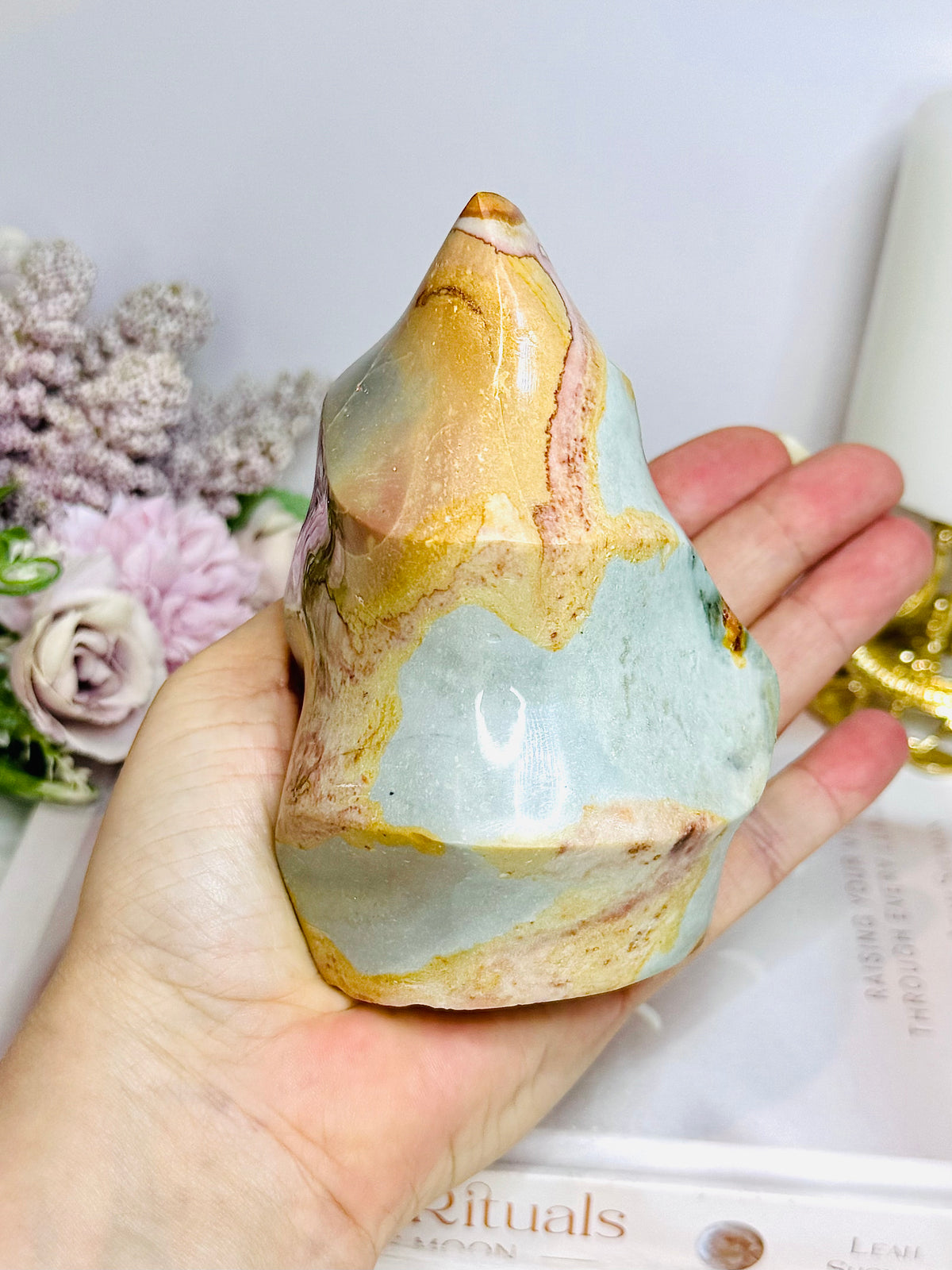 Polychrome Jasper Carved Flame | Freeform 11.5cm 648g