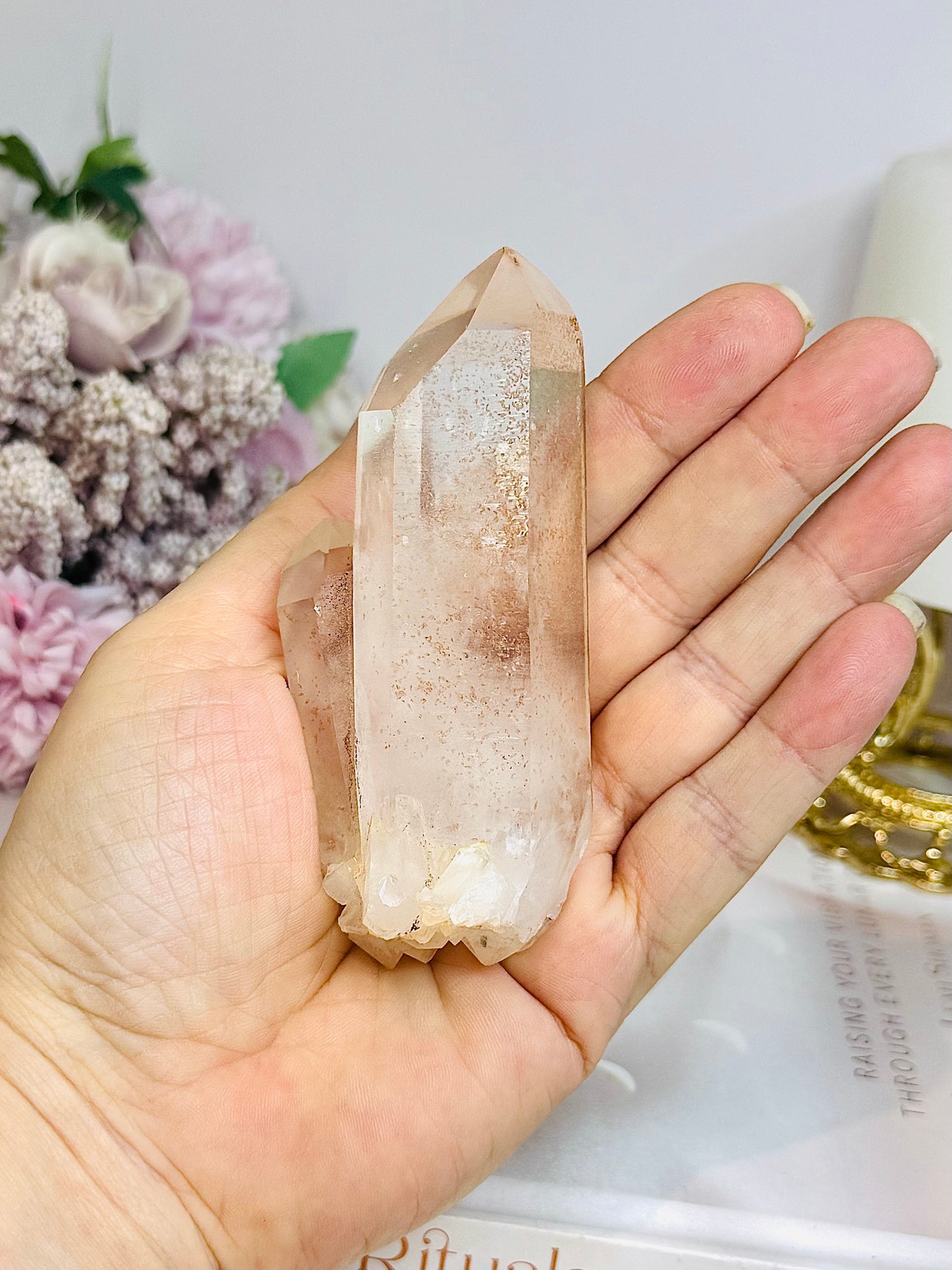 Natural Pink Himalayan Quartz Double Point 10cm