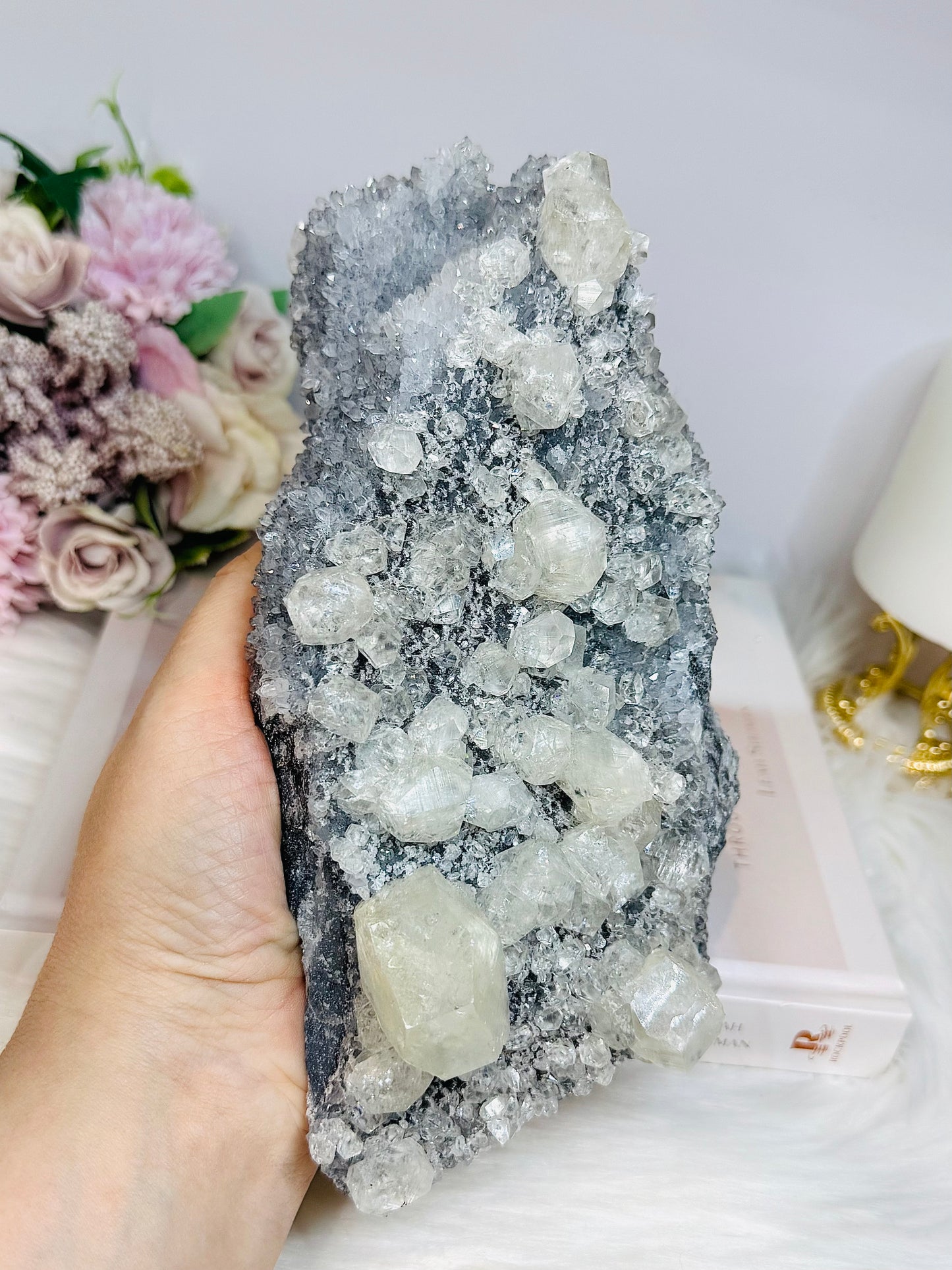 Huge Diamond Calcite Druzy Freeform (UV Reactive) 1.75KG 23cm