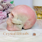 Large Pink Opal Carved Skull 10cm 828g