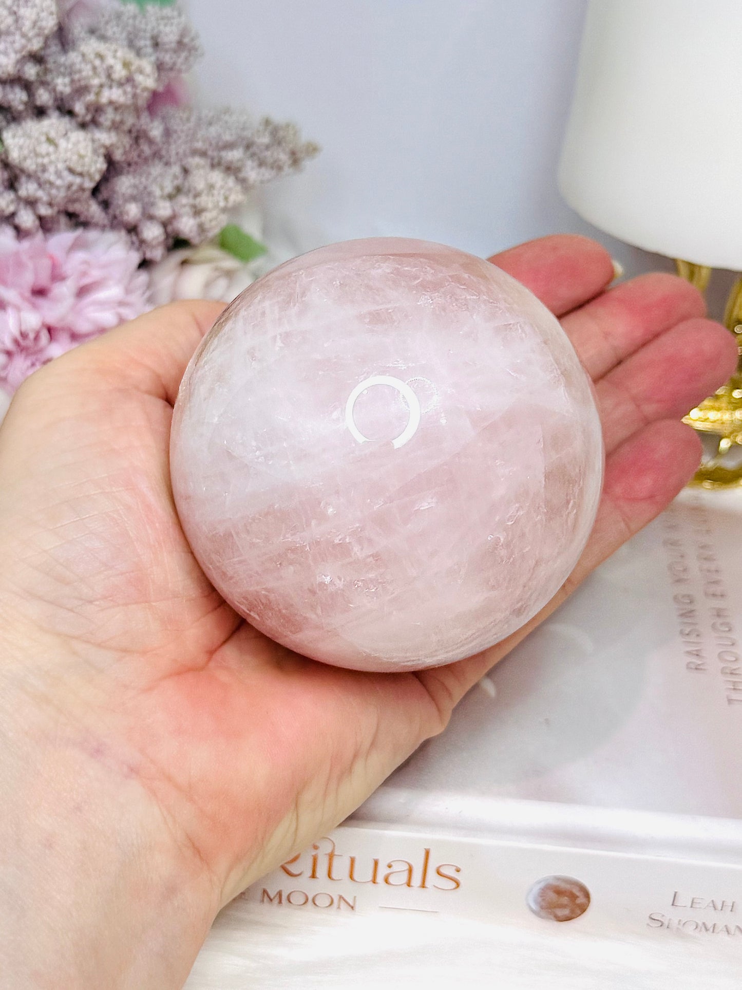 Large Rose Quartz Sphere on Stand 480g