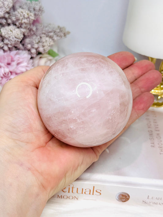 Large Rose Quartz Sphere on Stand 480g