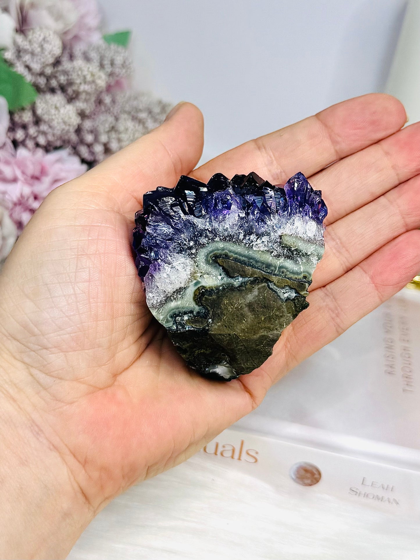 High Grade Amethyst Cluster with Rosette Formation 135g