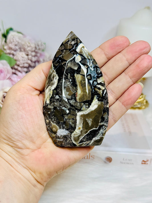Volcano Agate (UV Reactive) Flame 10.5cm