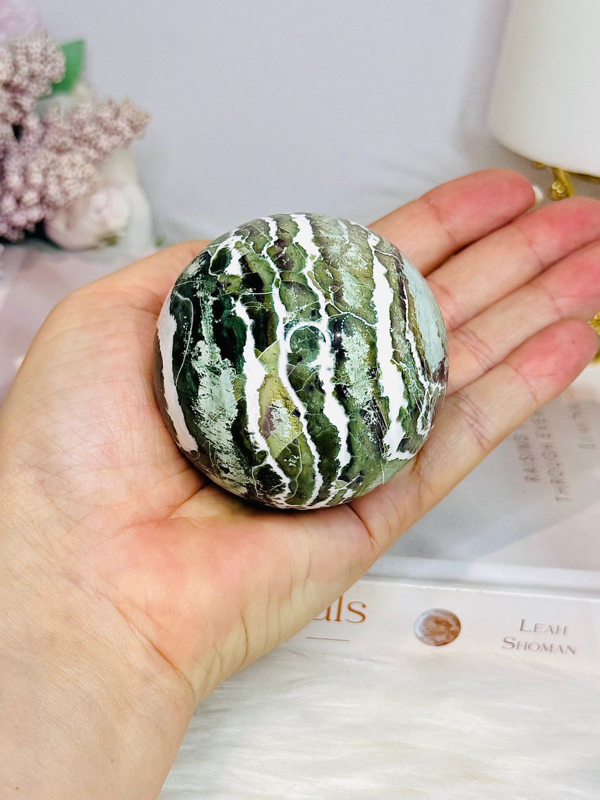 Unicorn Jasper Sphere on Stand 298g