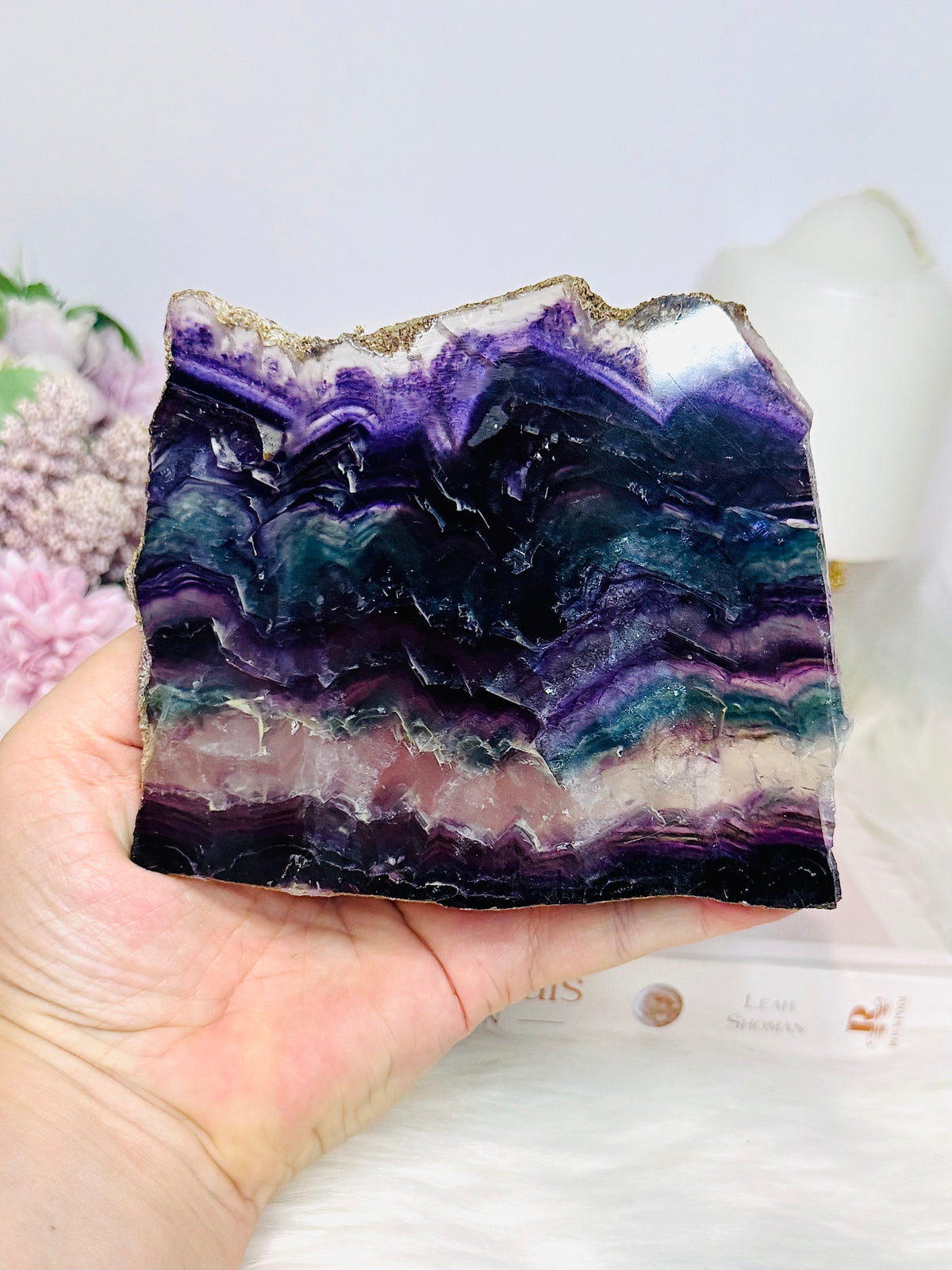 Rainbow Fluorite Slab on Stand 12.5cm