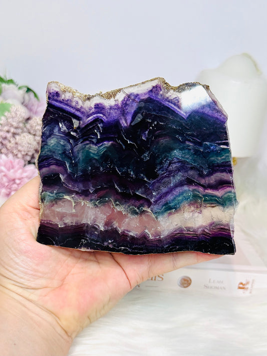 Rainbow Fluorite Slab on Stand 12.5cm
