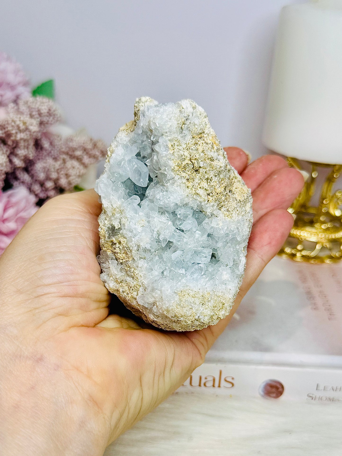 Natural Blue Celestite Specimen Cluster 410g