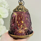 Glass Lantern Led Vintage Plum 13cm