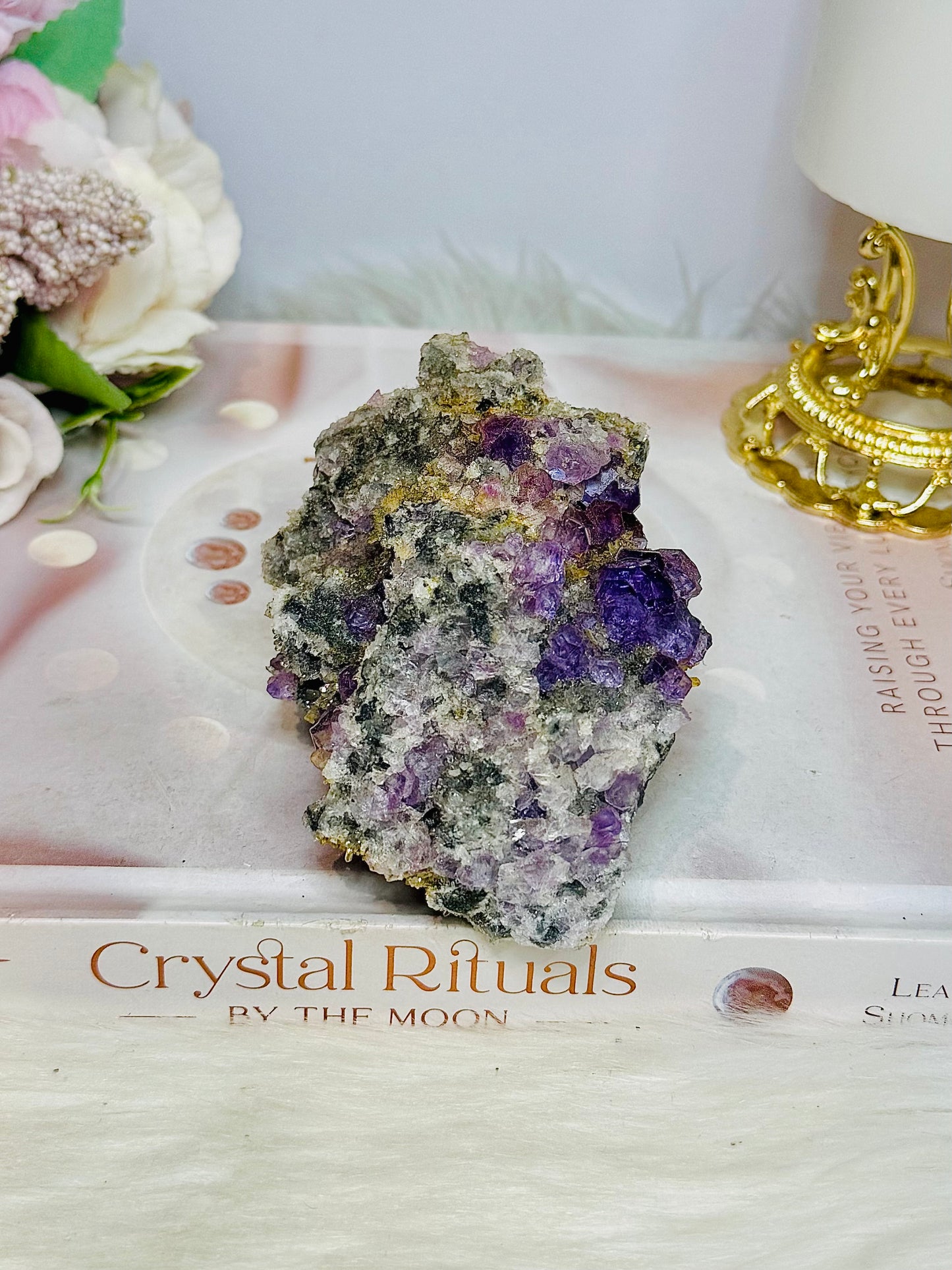 High Grade Cubed Purple Fluorite On Matrix Specimen